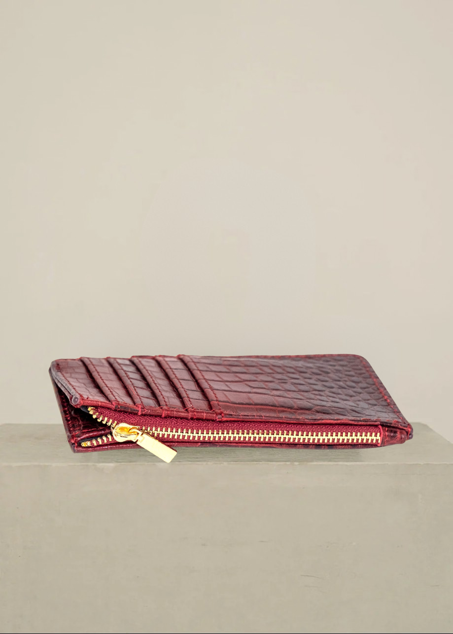 Tarjetero-Croc Red
