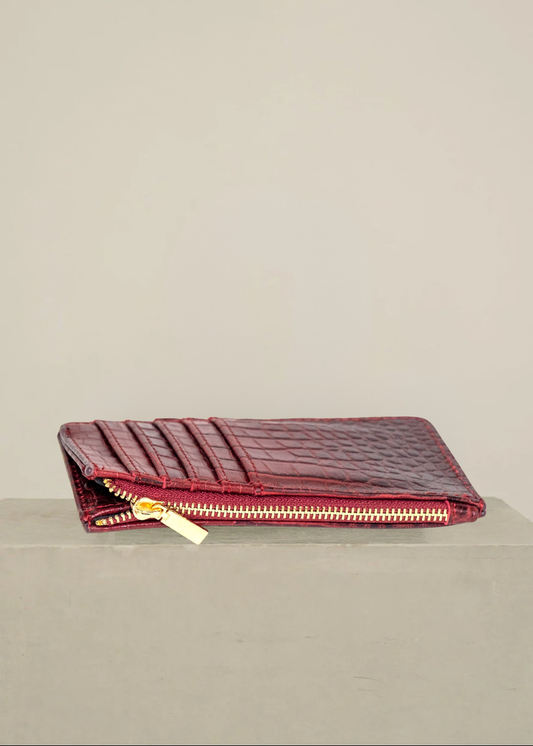 Tarjetero-Croc Red