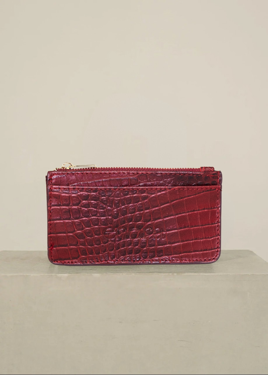Tarjetero-Croc Red