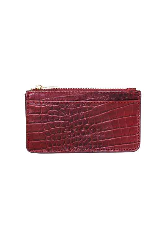 Tarjetero-Croc Red